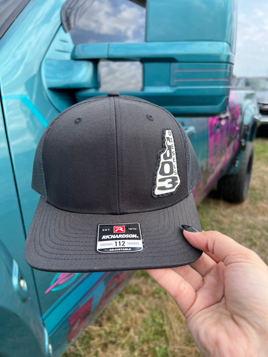 Leather Patch Hat - NH State Outline