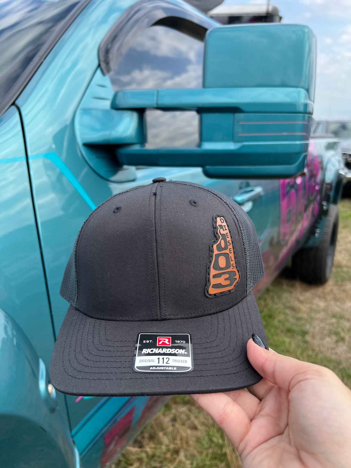 Leather Patch Hat - NH State Outline