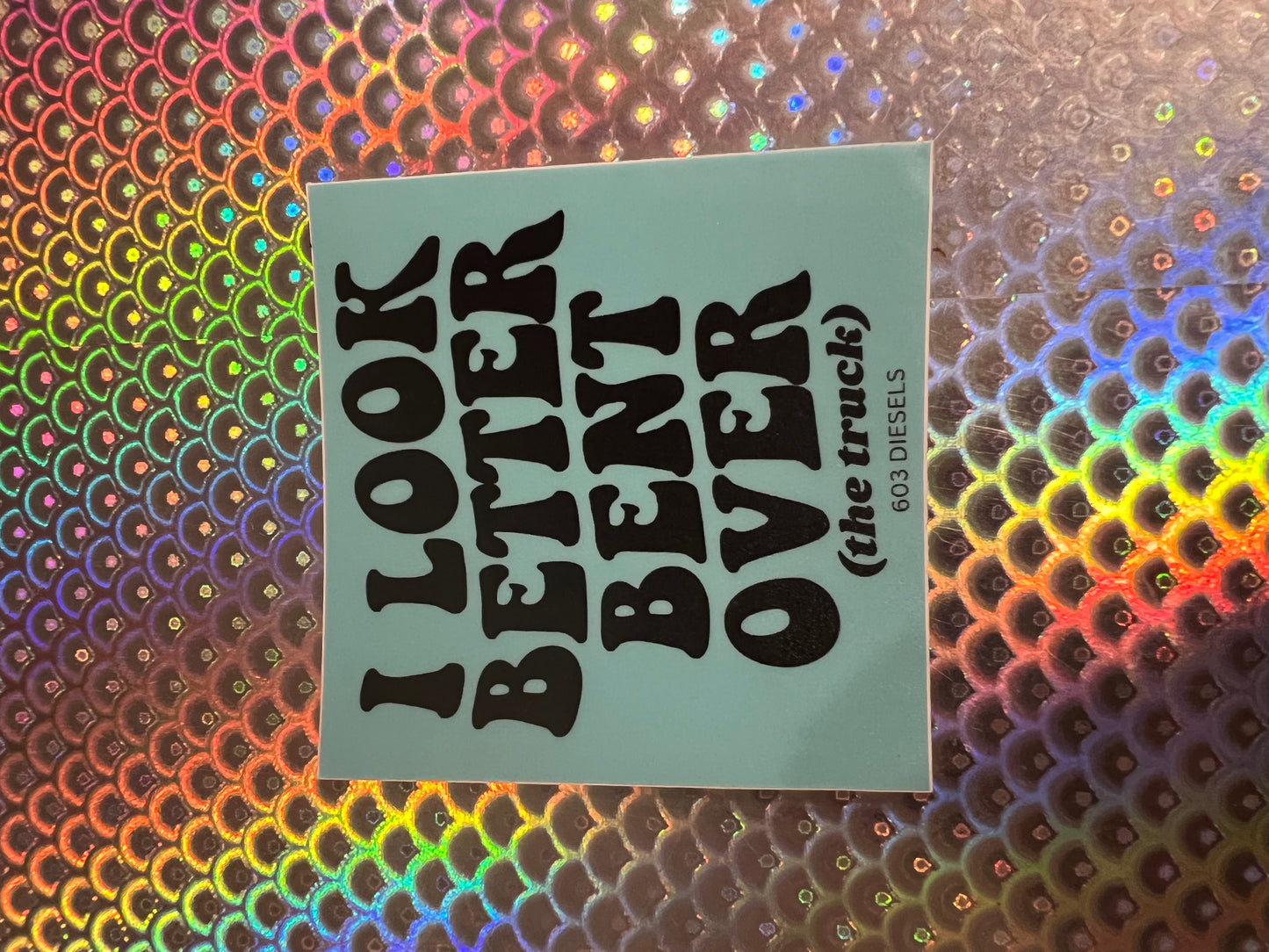 Teal Bent Over Sticker