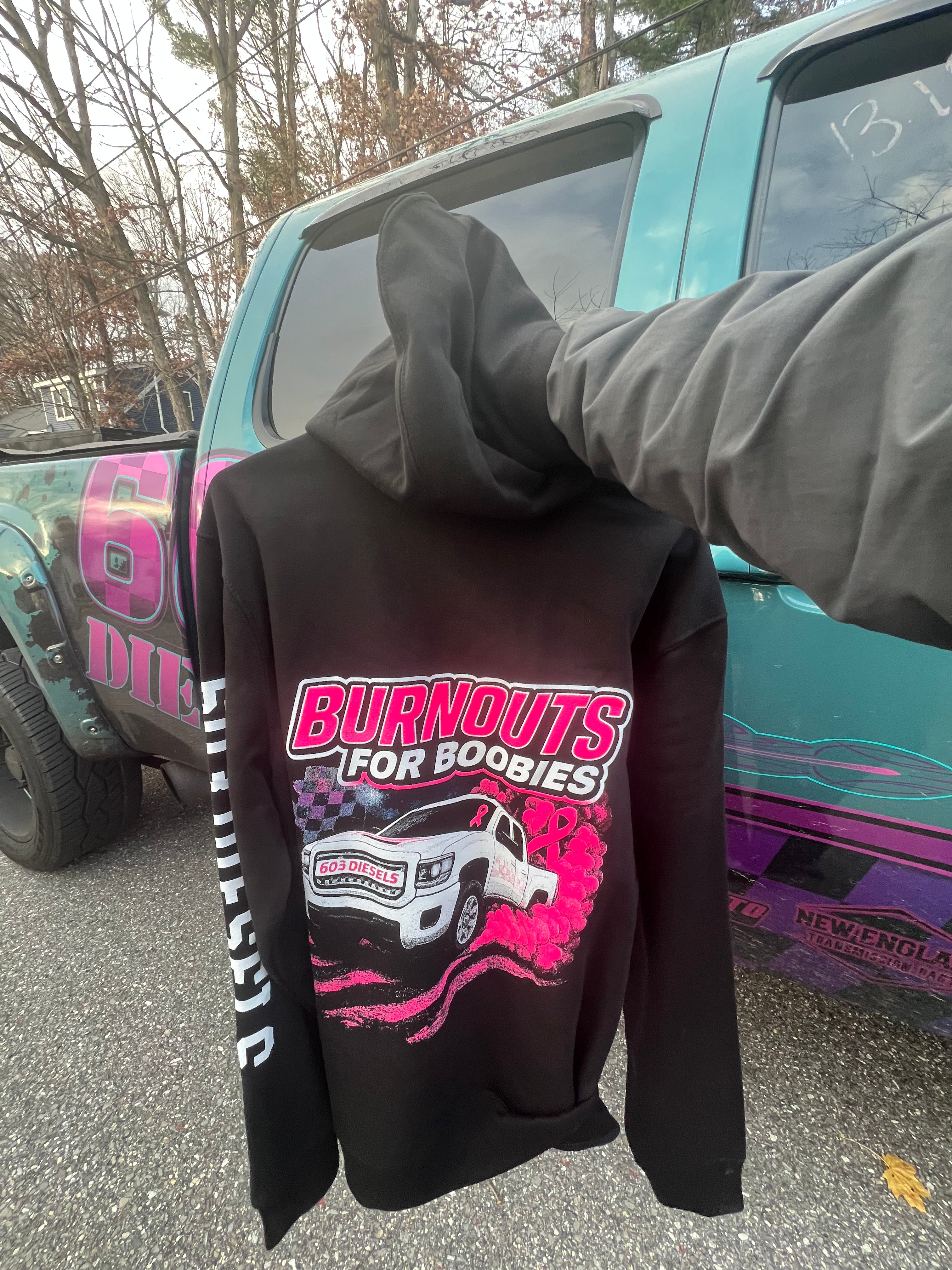 Burnouts for Boobies Truck Hoodie – 603 DIESELS