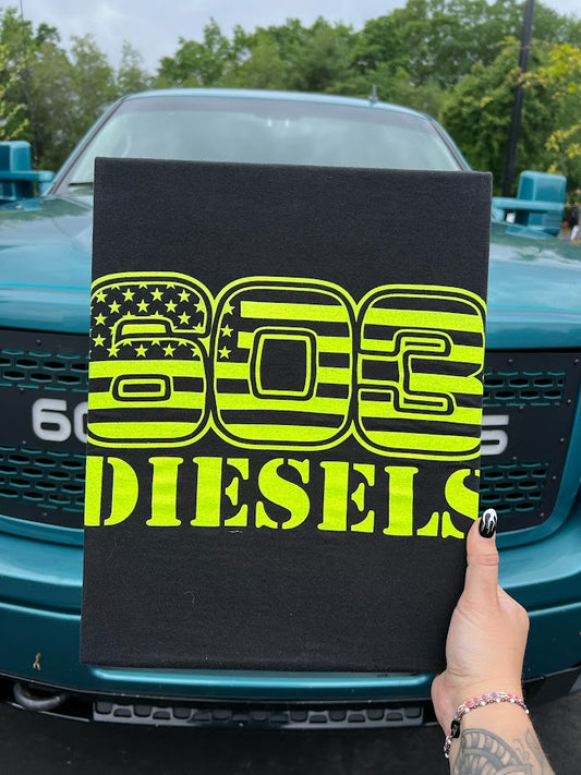 Neon Yellow 603 Diesels Logo Tshirt