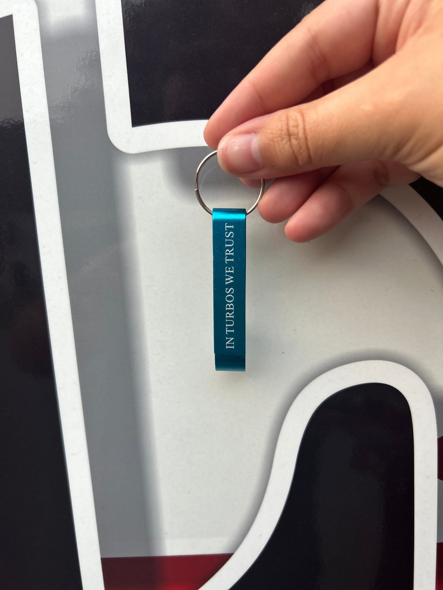 In Turbos We Trust Bottle Opener Keychain