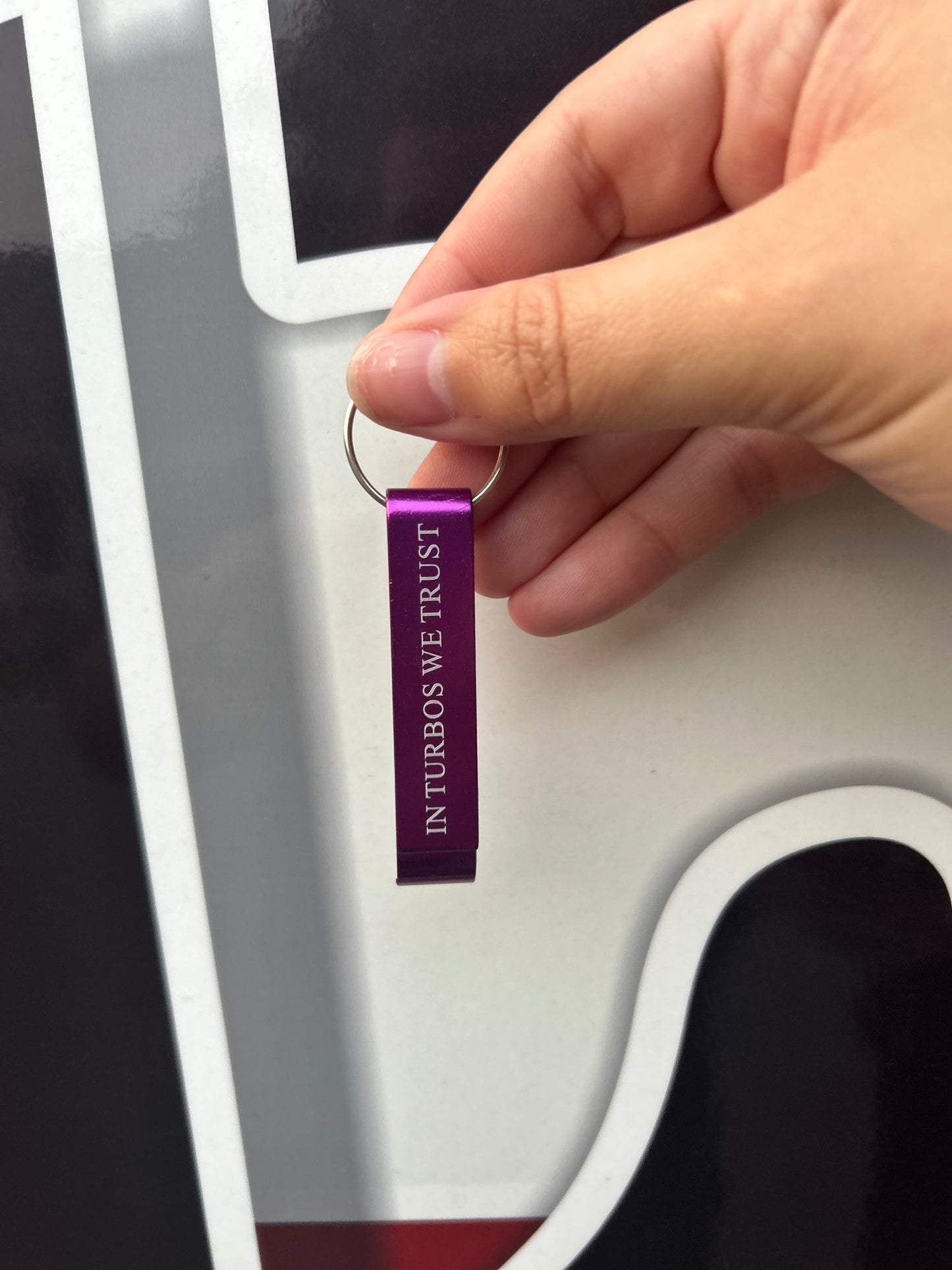 In Turbos We Trust Bottle Opener Keychain