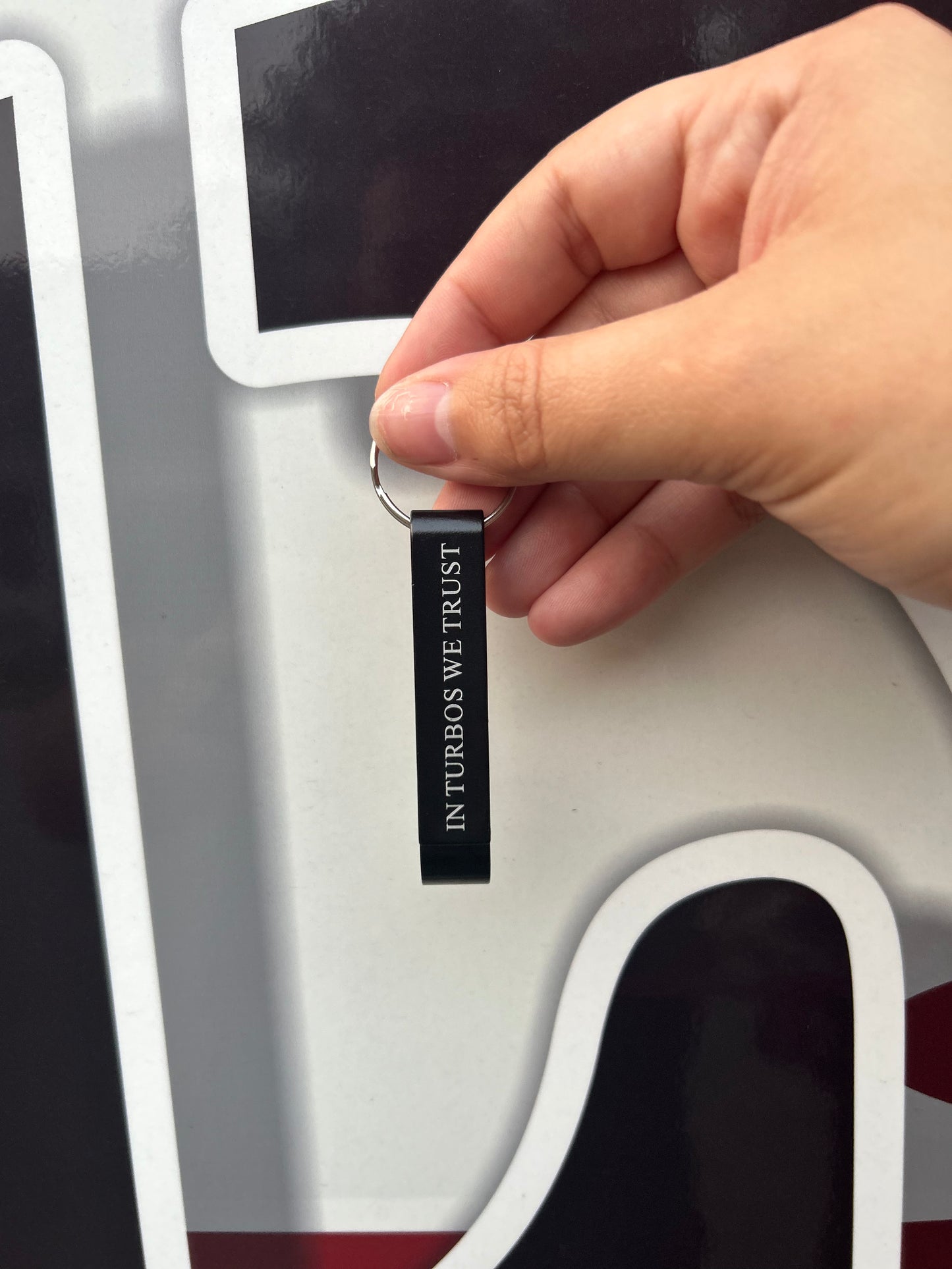 In Turbos We Trust Bottle Opener Keychain