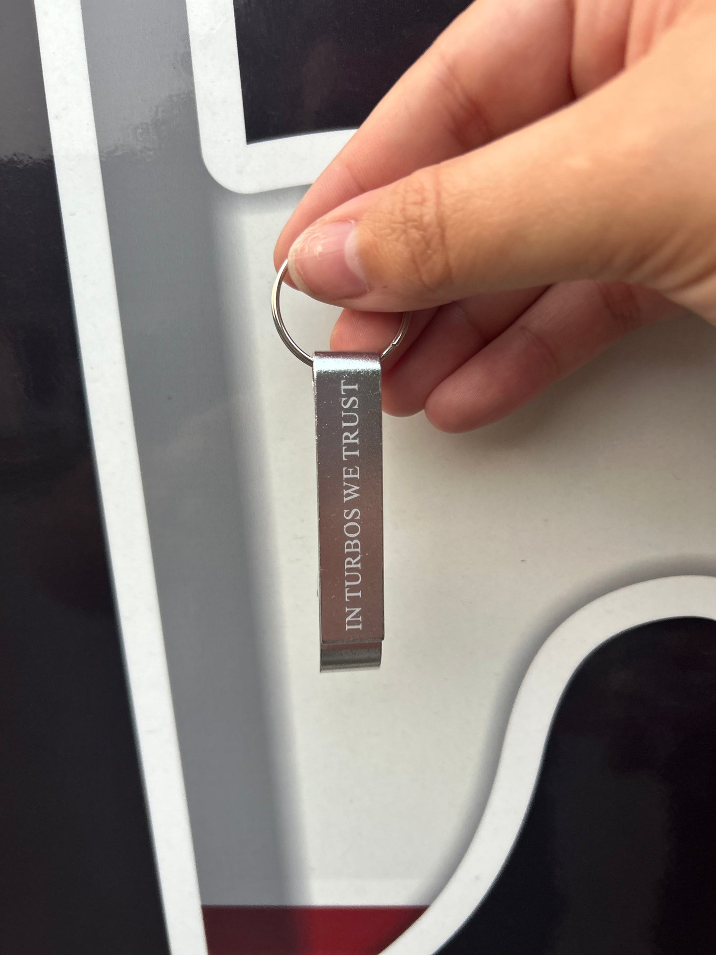 In Turbos We Trust Bottle Opener Keychain