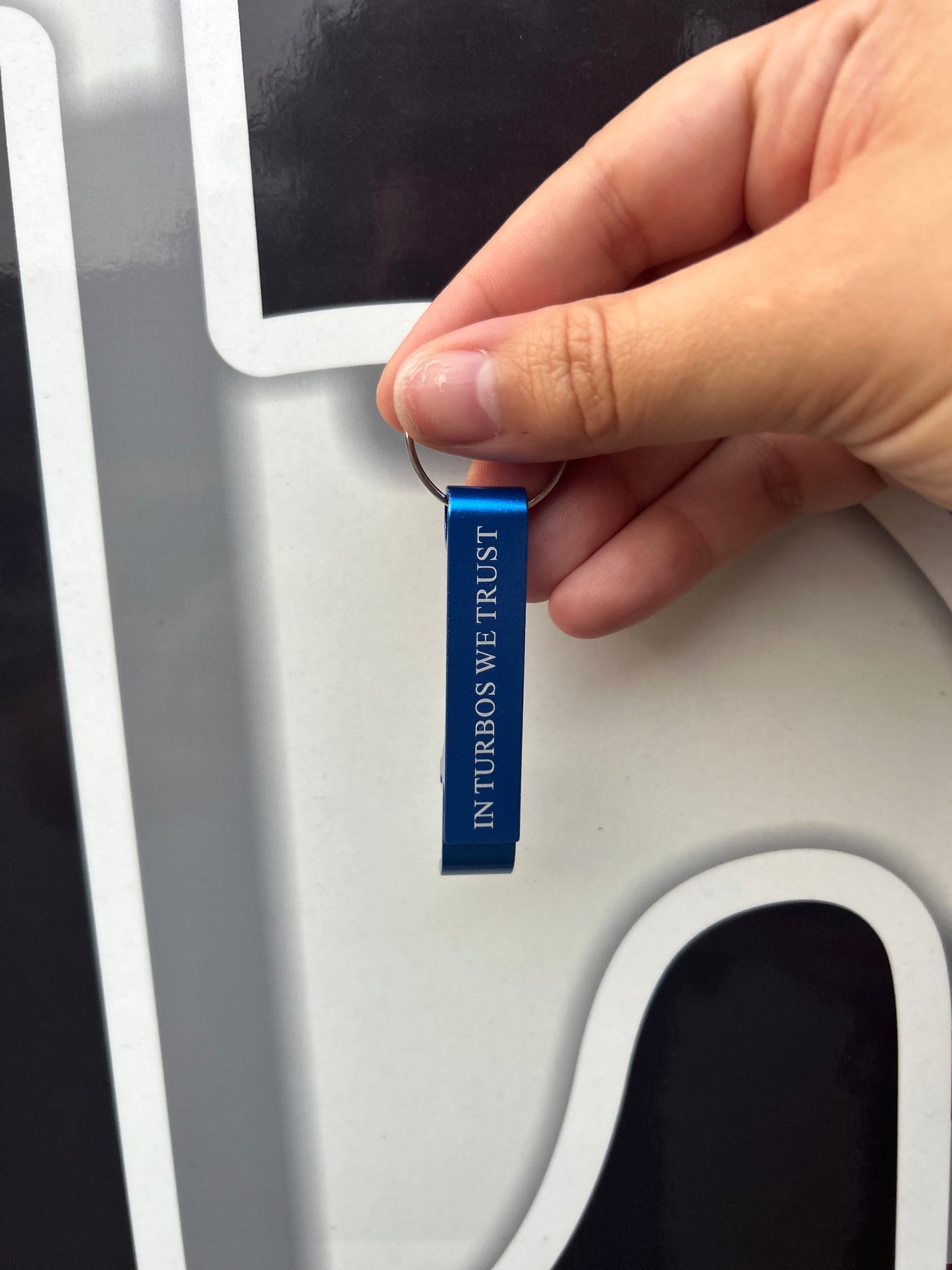 In Turbos We Trust Bottle Opener Keychain