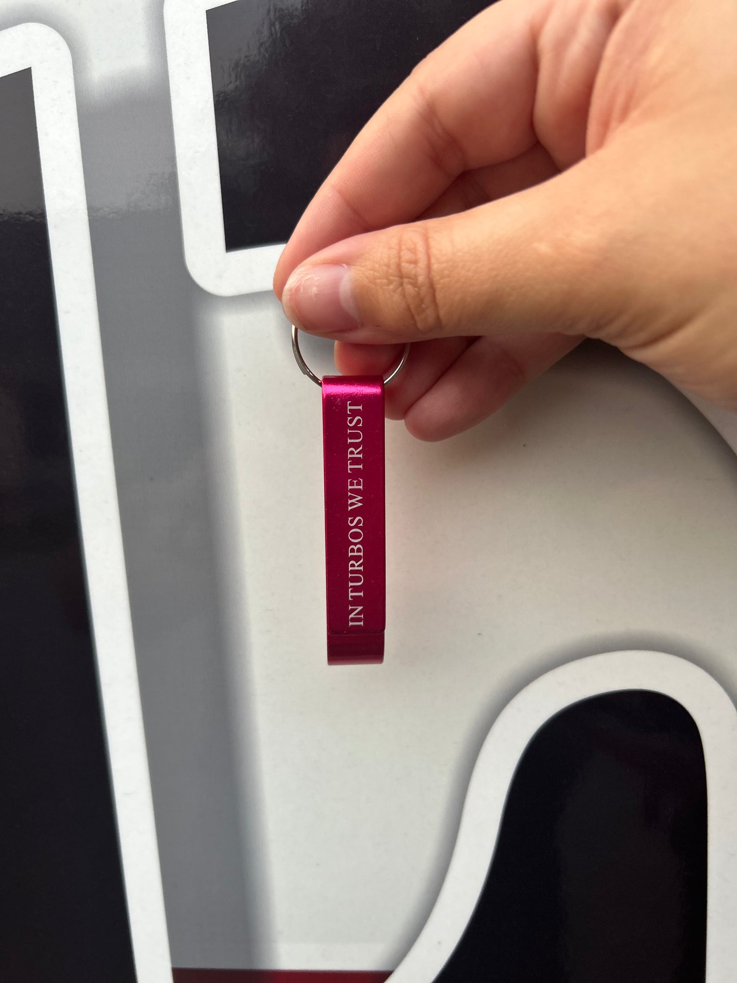 In Turbos We Trust Bottle Opener Keychain