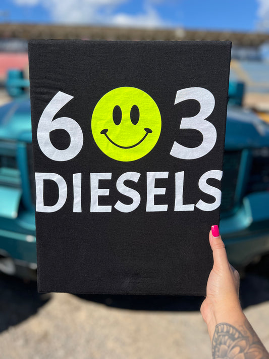 603 Diesels Smiley - Safety Yellow Tshirt