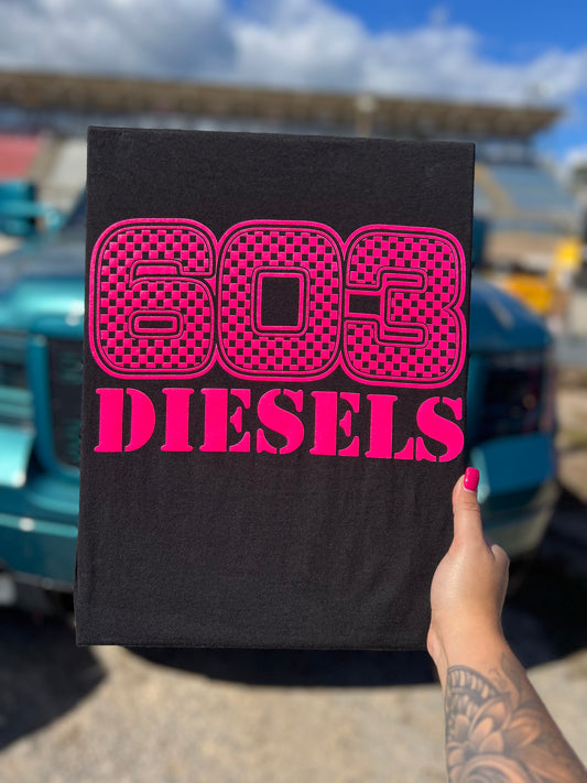 Hot Pink Checkered 603 Diesels Tshirt