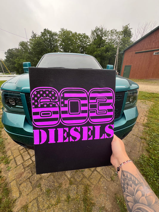 Neon Violet 603 Diesels Logo Tshirt - 54
