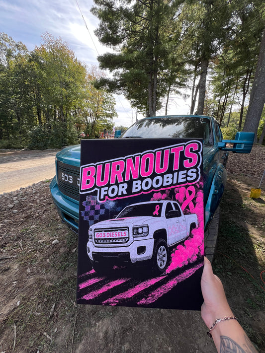 Burnouts for Boobies Truck Tshirt