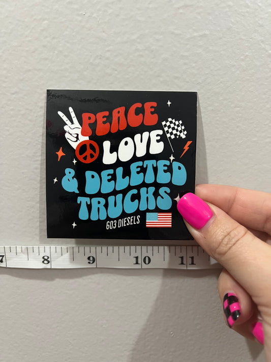 Peace, Love & Trucks Sticker