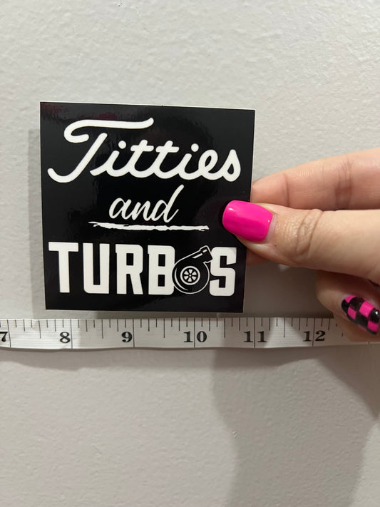 Titties & Turbos Sticker