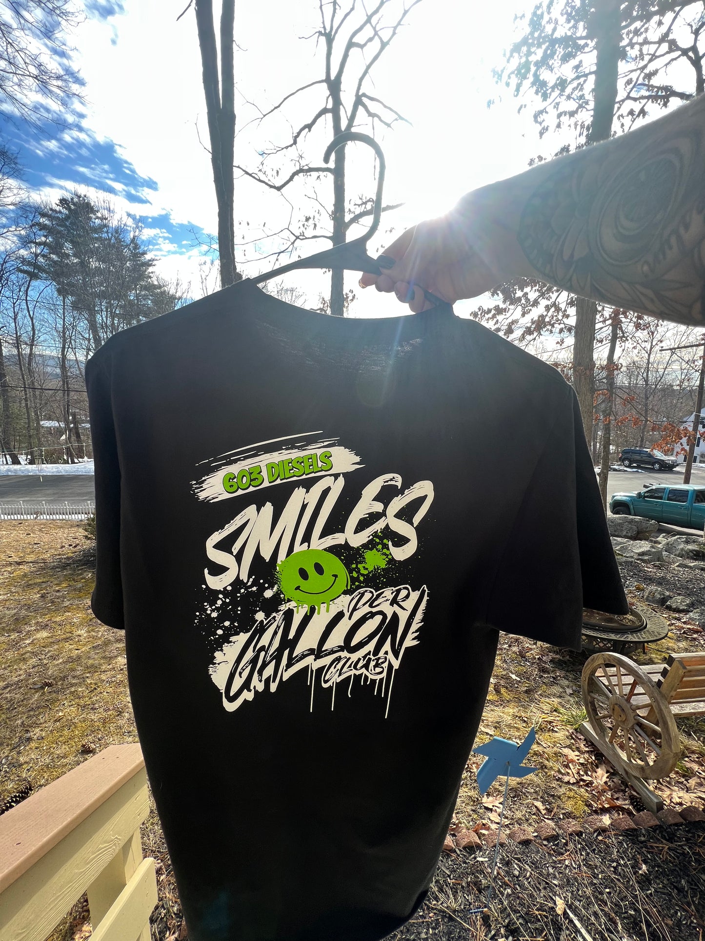 Smiles Per Gallon Club - Lime Green Tshirt