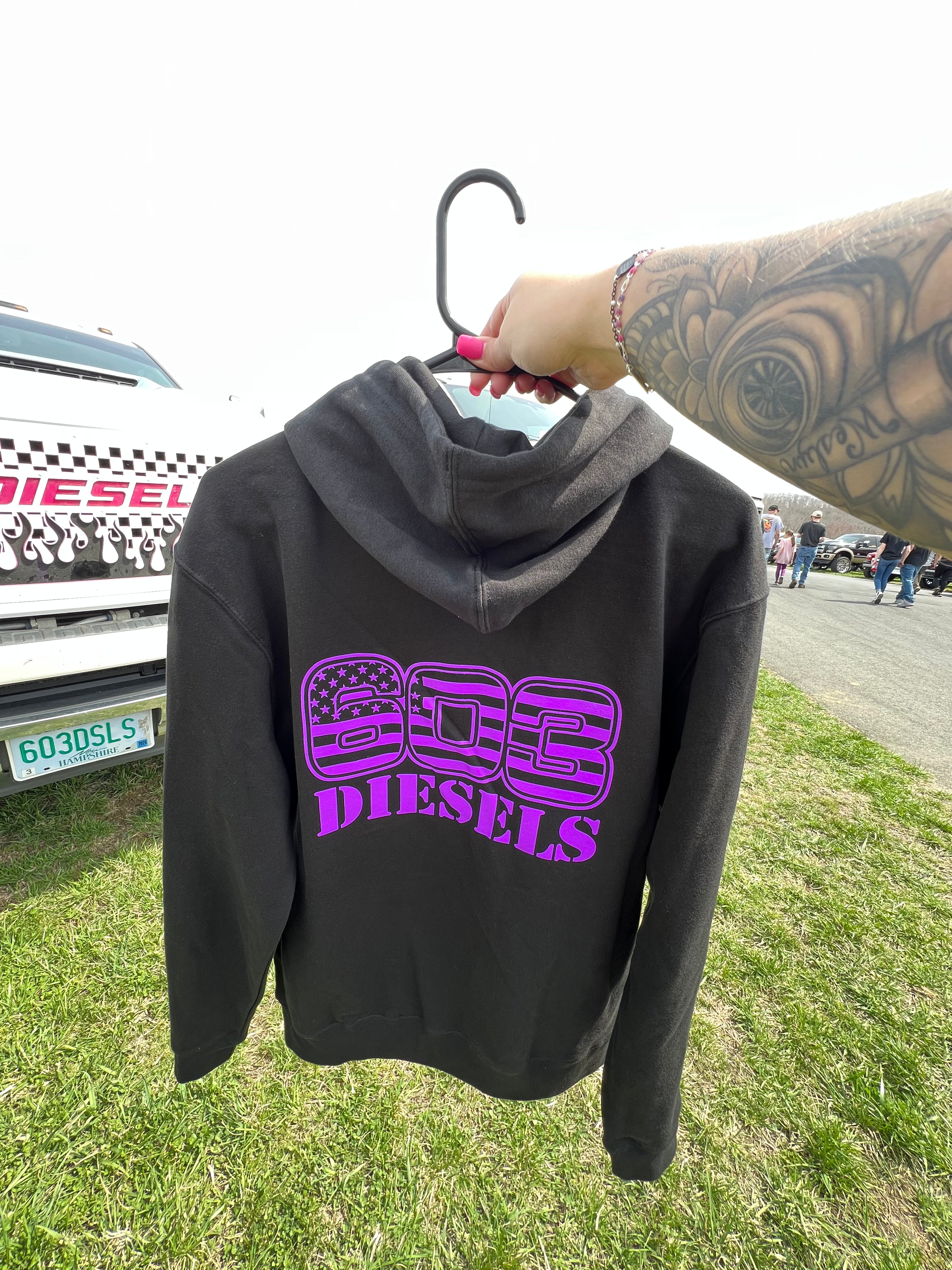 603 Diesels Logo Hoodie - Neon Violet – 603 DIESELS