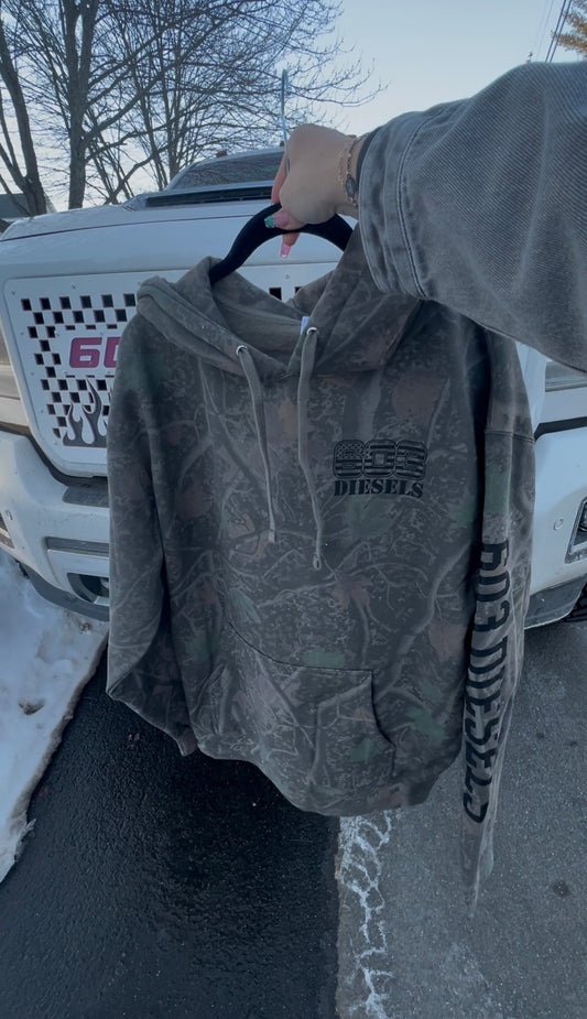 Dark Camo Hoodie - Black Logo