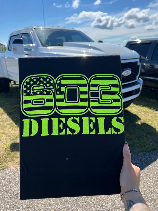 Neon Yellow 603 Diesels Logo Tshirt
