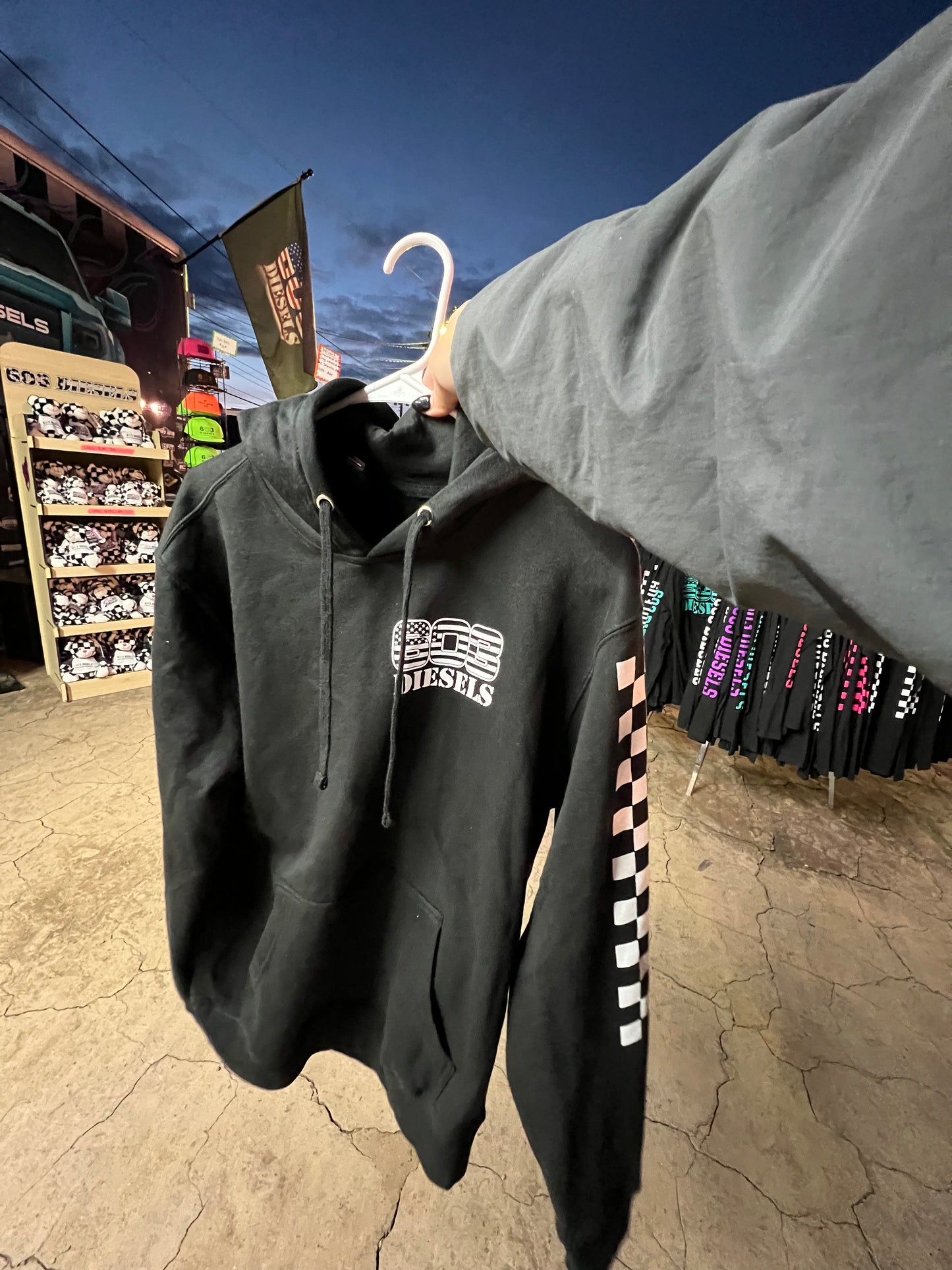 White Logo + Checkered Hoodie