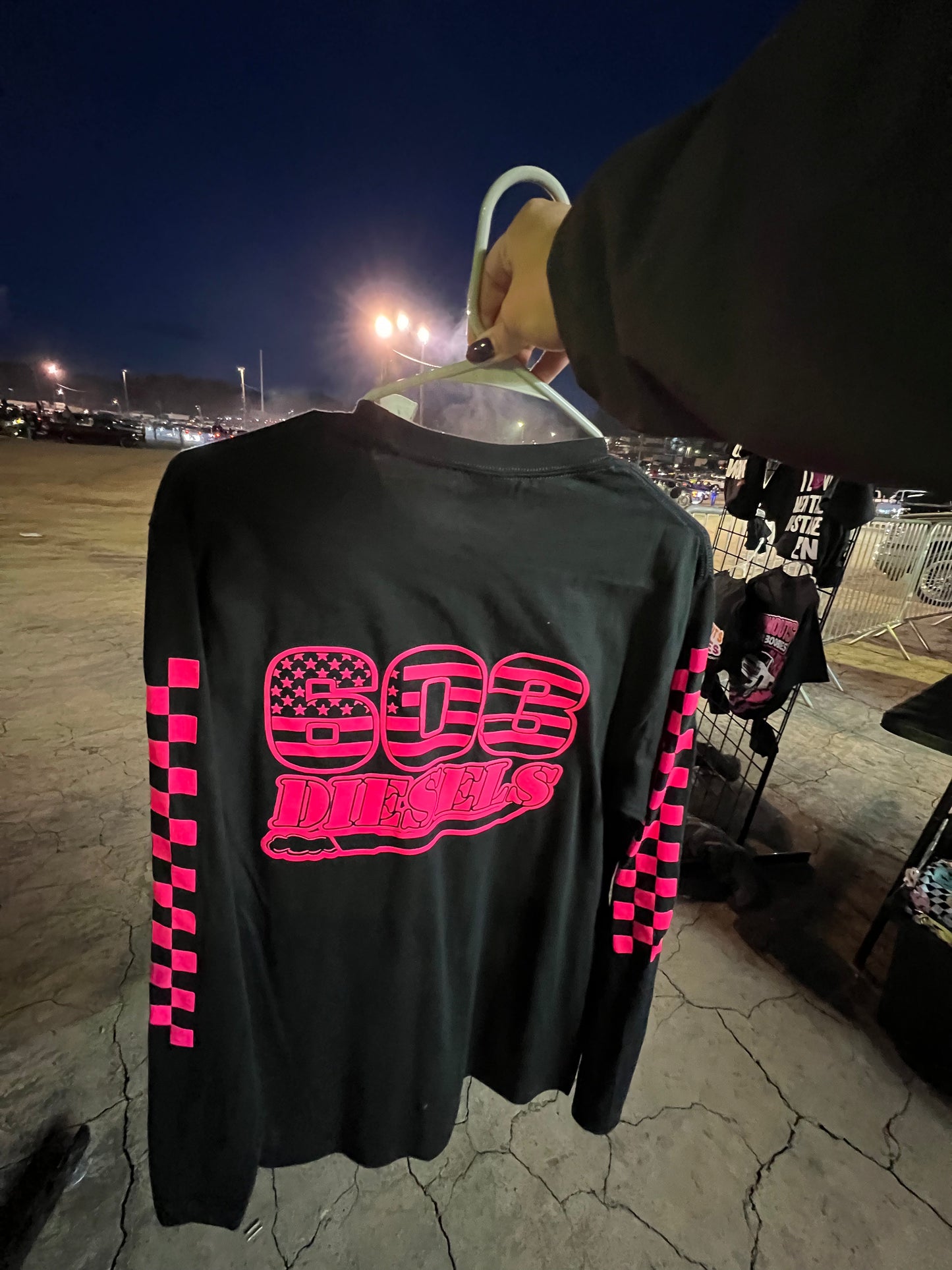 Pink Logo + Checkered Long sleeve
