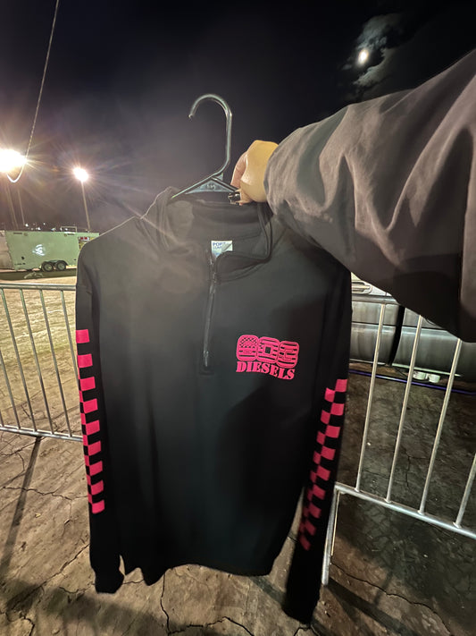Pink Logo Checkered 1/4 Zip