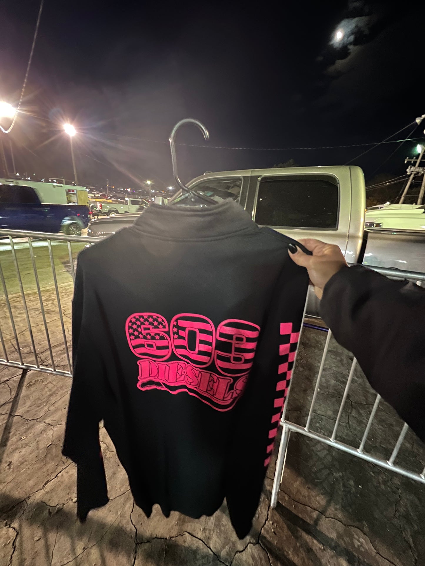Pink Logo Checkered 1/4 Zip