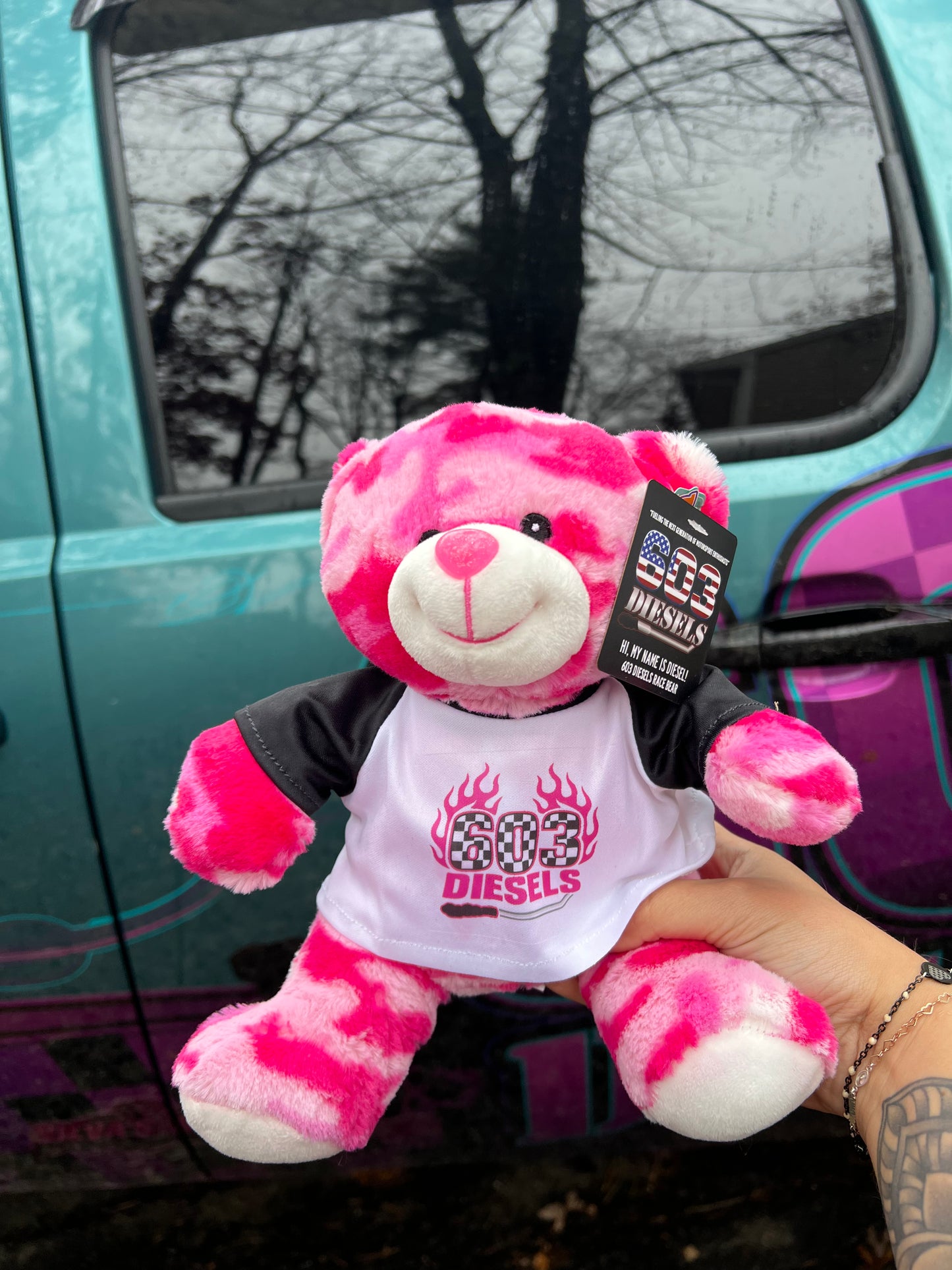 Pink Camo Race Bear