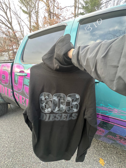 603 Diesels Logo Hoodie - Grey Camo