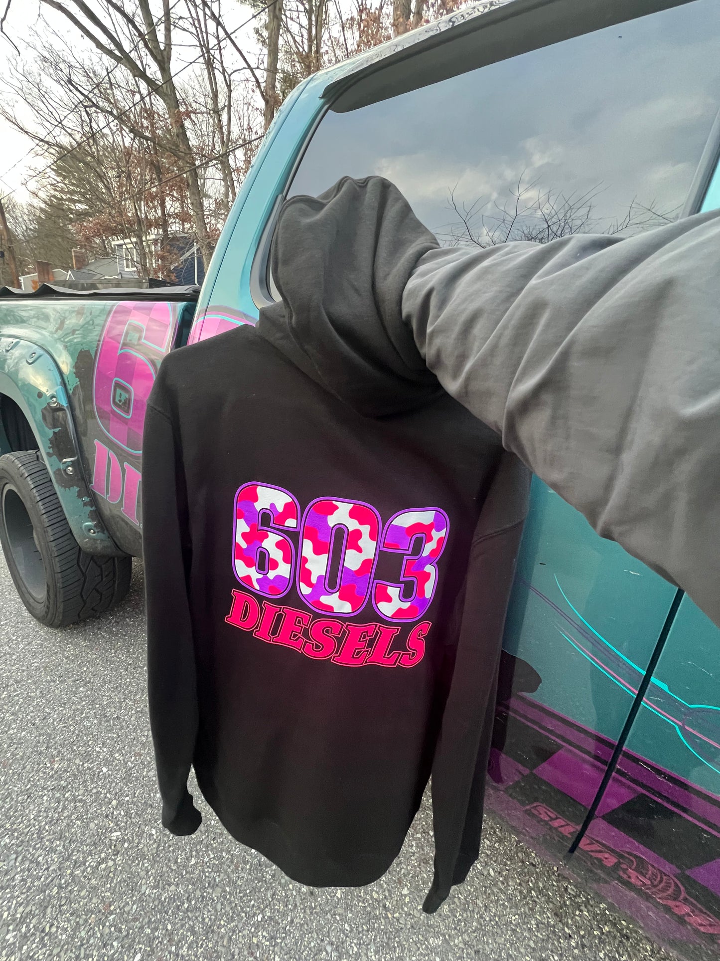 603 Diesels Logo Hoodie - Pink Camo