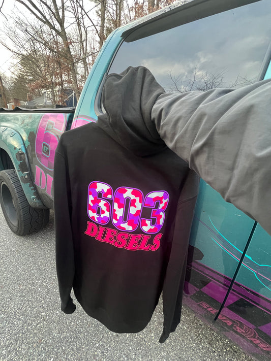 603 Diesels Logo Hoodie - Pink Camo