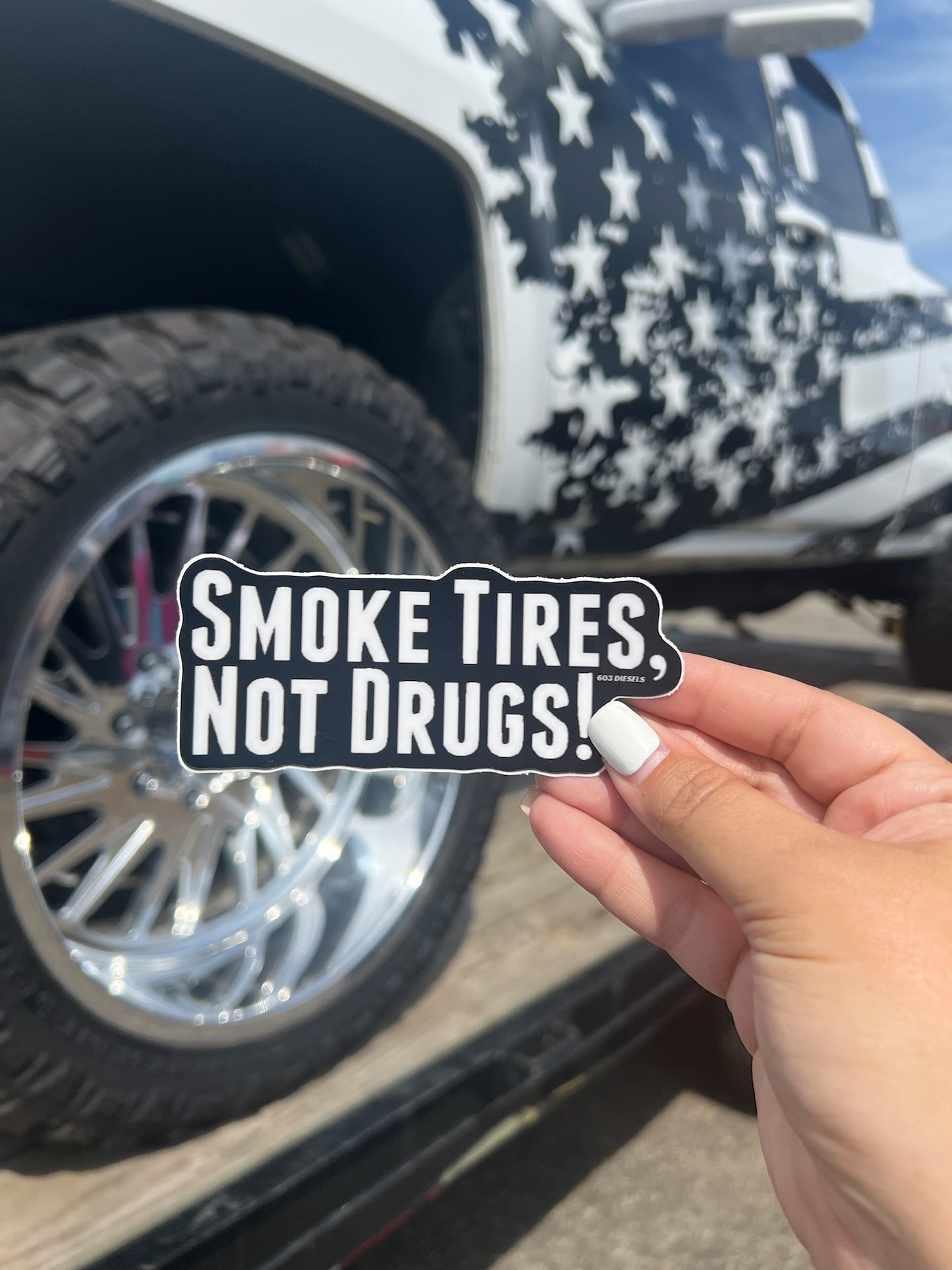 Smoke Tires Not Drugs Sticker