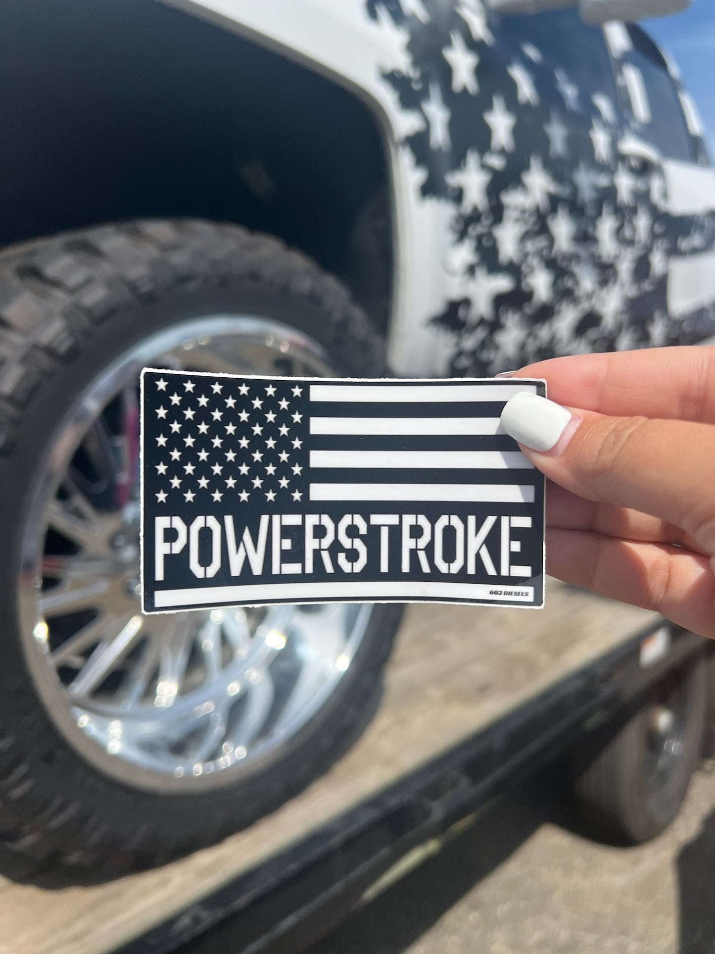 Diesel Powered Flag Sticker