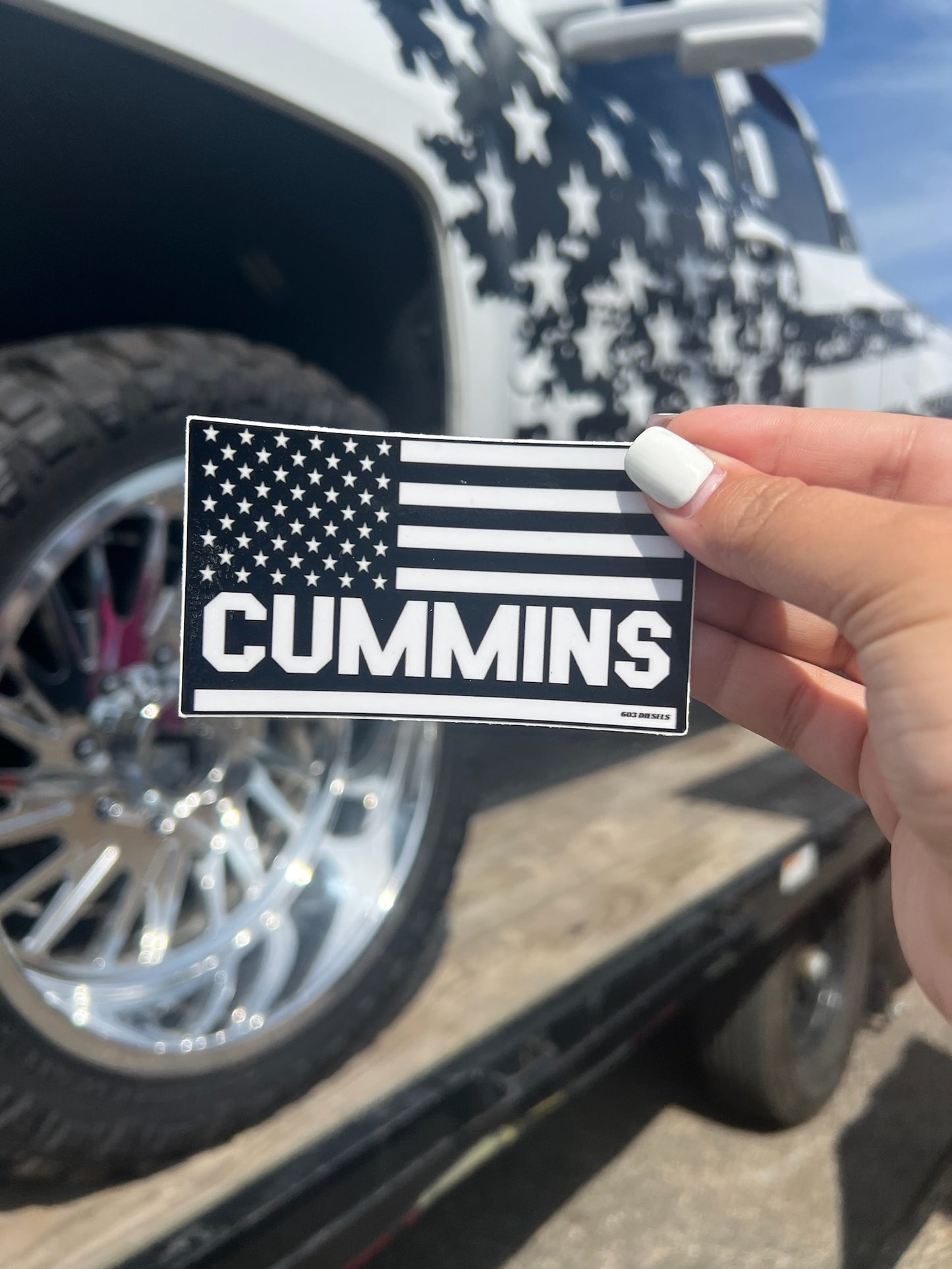 Diesel Powered Flag Sticker