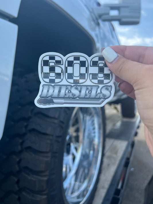 Checkered 603 Diesels Logo Sticker