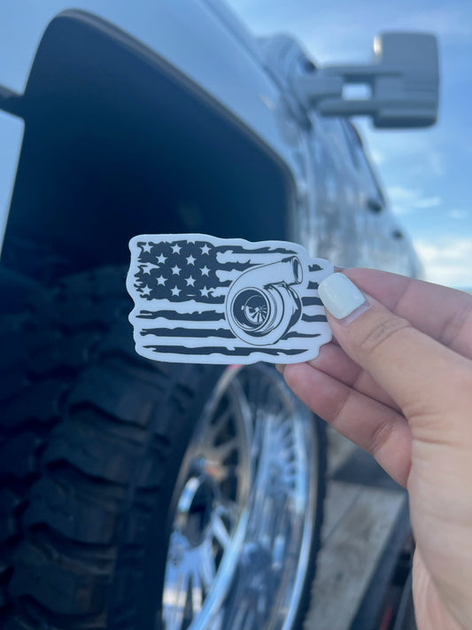 Turbo Flag Sticker