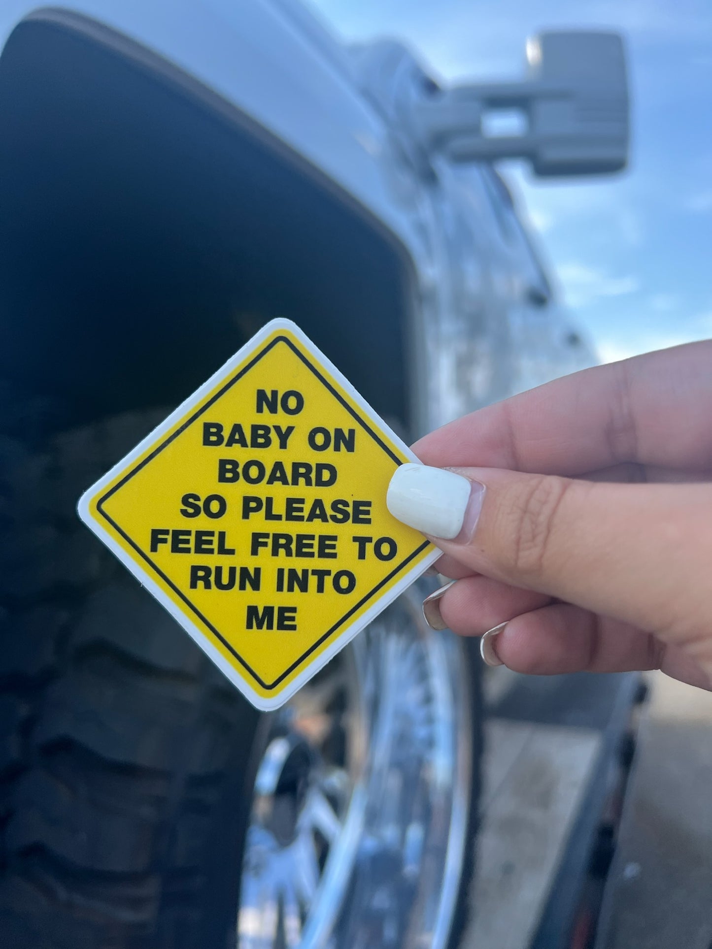 No Baby On Board Sticker