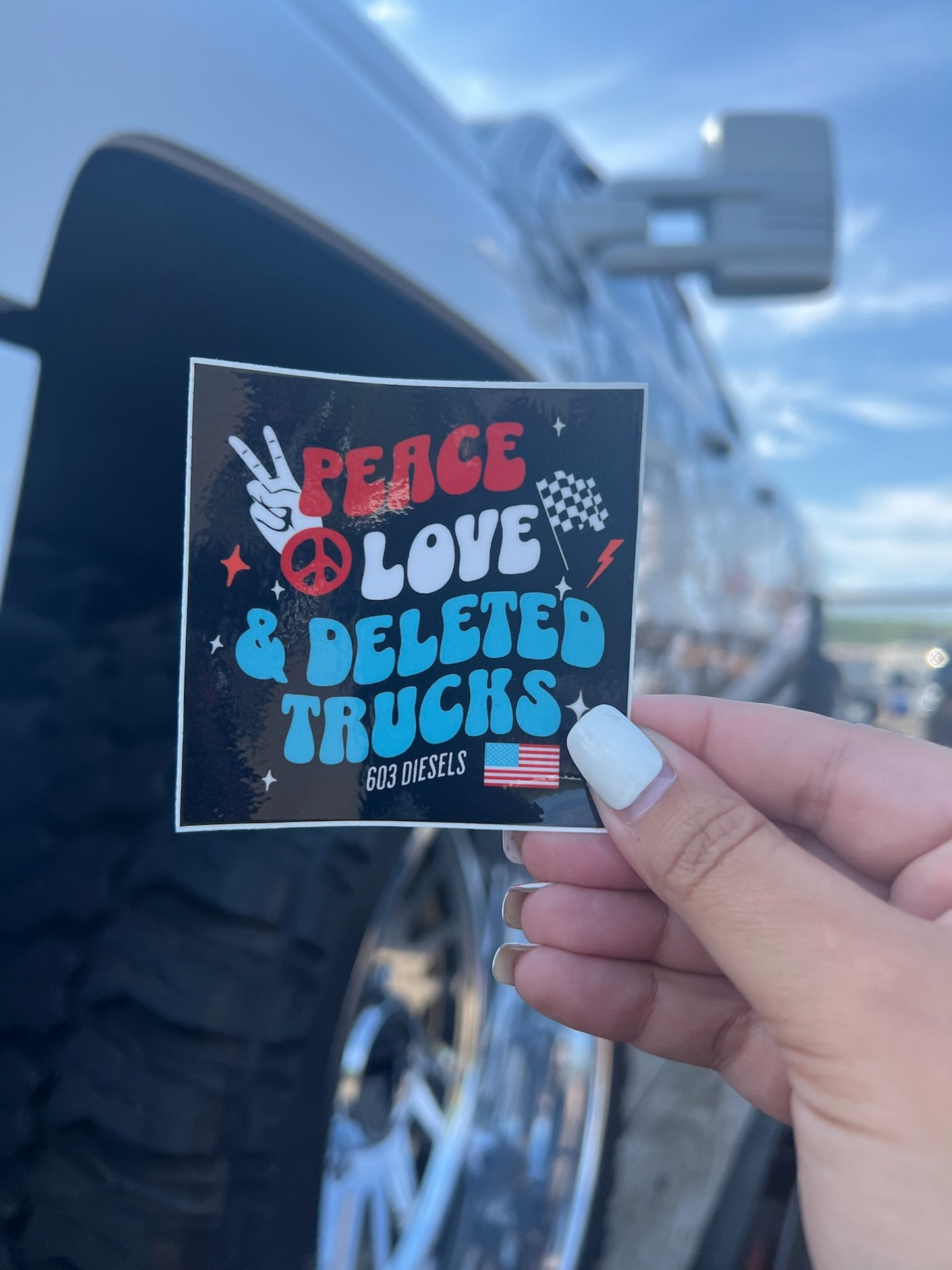 Peace, Love & Trucks Sticker