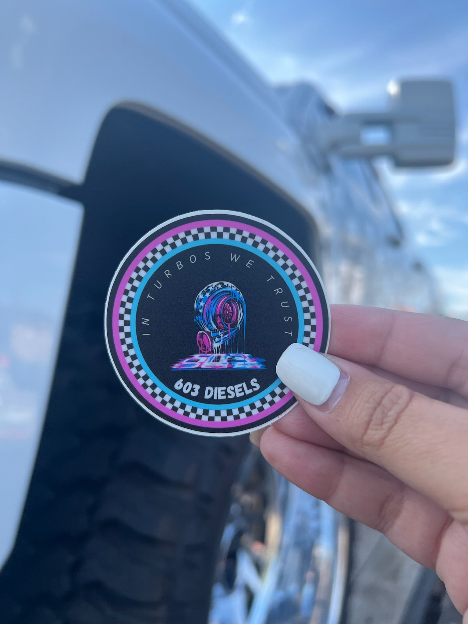 In Turbos We Trust Sticker – 603 DIESELS