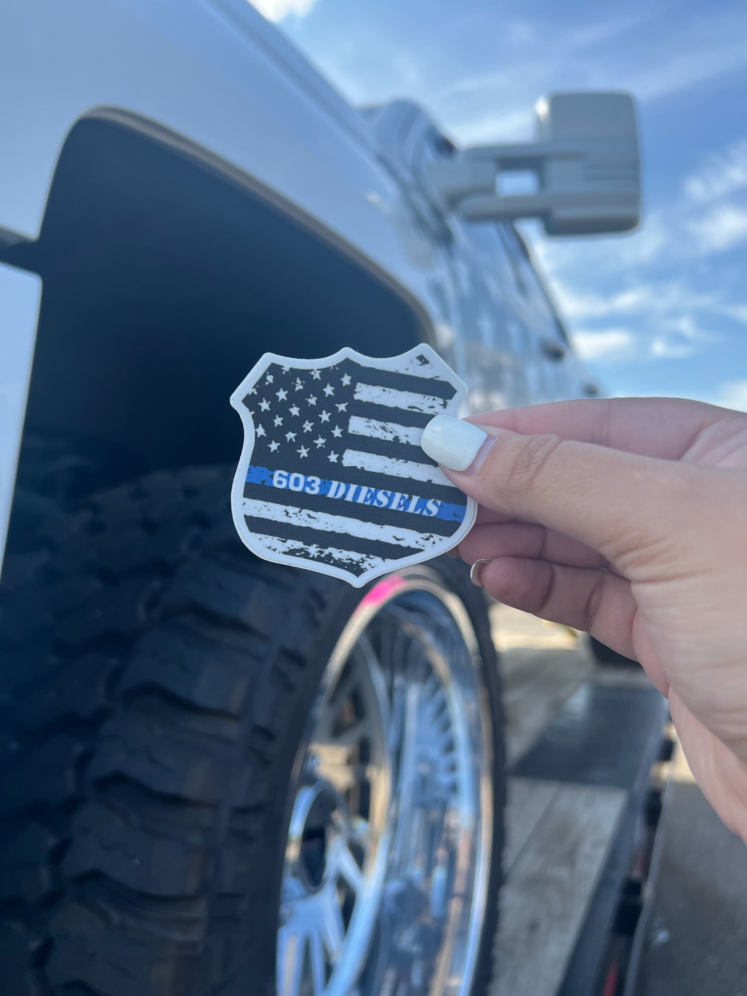 Blue Line Sticker – 603 DIESELS