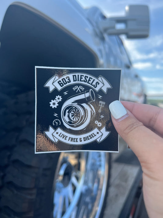 Live Free & Diesel Turbo Sticker