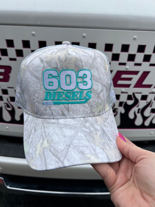 603 Diesels Logo Hat - Camo Teal Embroidery