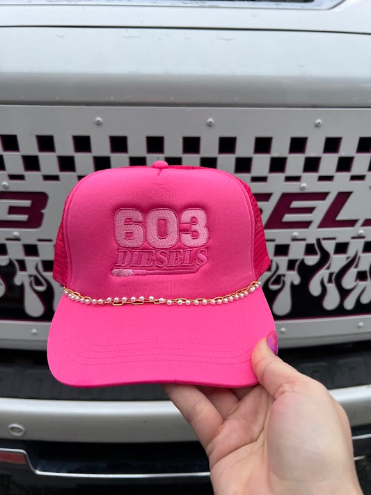 603 Diesels Logo Hat - Pink Tonal Embroidery
