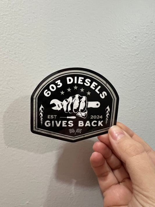 603 DIESELS GIVES BACK STICKER