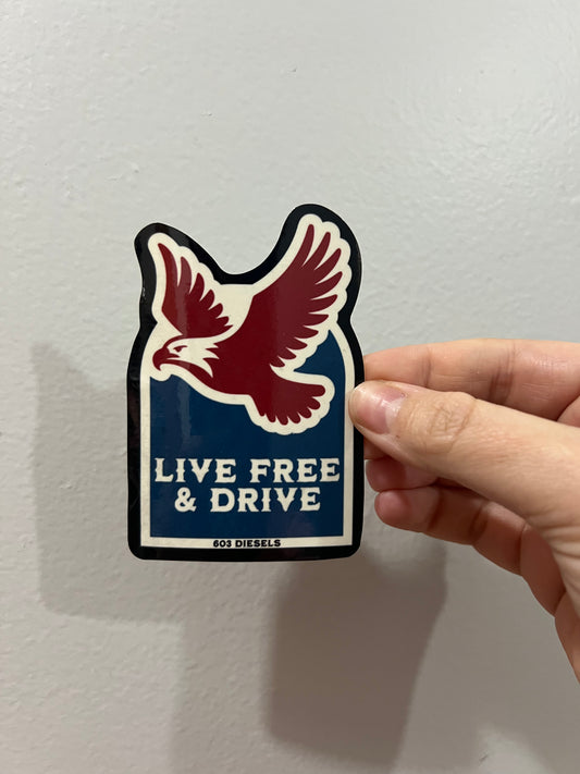 LIVE FREE & DRIVE EAGLE STICKER